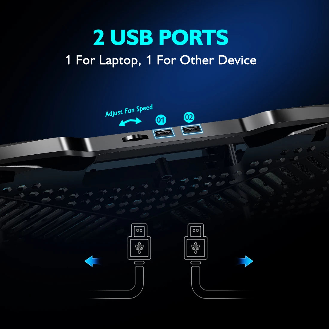 COOLCOOLD Laptop Cooling Pad for 12-17 Inch Laptop Cooler Stand, 5 Quiet Fans, 5 Angle Adjustable with Phone Holder