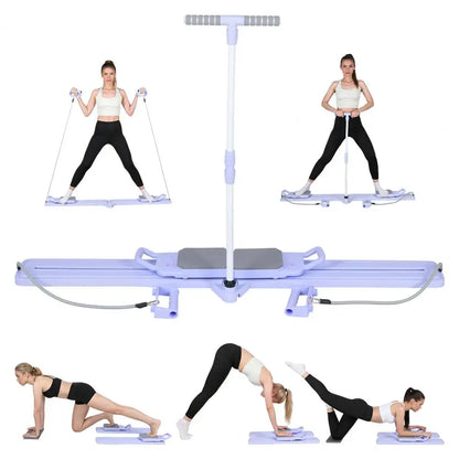 Foldable Pilates Reformer Equipment Multi-Purpose Pilates Board, Home Pilates Kit for Full Body Workout