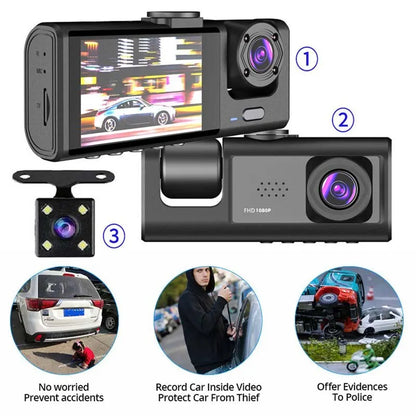 1080P Dual Camera Dash Cam for Cars,Front and Inside,Car Camera with IR Night Vision,Loop Recording,Wide Angle Car DVR Came