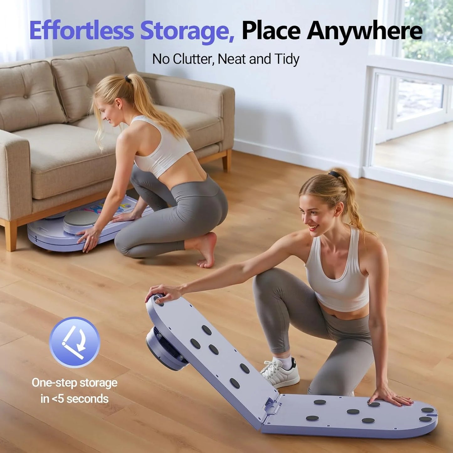 Pilates Board, Portable Pilates Reformer Machine for Home Workout, Easy-To-Use Pilates Sliding Board for Full Body Toning, Lightweight Fitness Gear for Beginners & Busy Moms