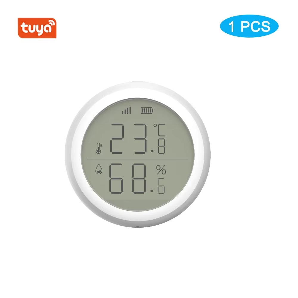 Tuya Smart Zigbee Temperature and Humidity Sensor Wireless LED Screen Display Working with Google Assistant Tuya Zigbee Hub