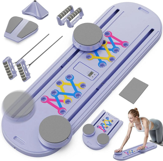Pilates Board, Portable Pilates Reformer Machine for Home Workout, Easy-To-Use Pilates Sliding Board for Full Body Toning, Lightweight Fitness Gear for Beginners & Busy Moms