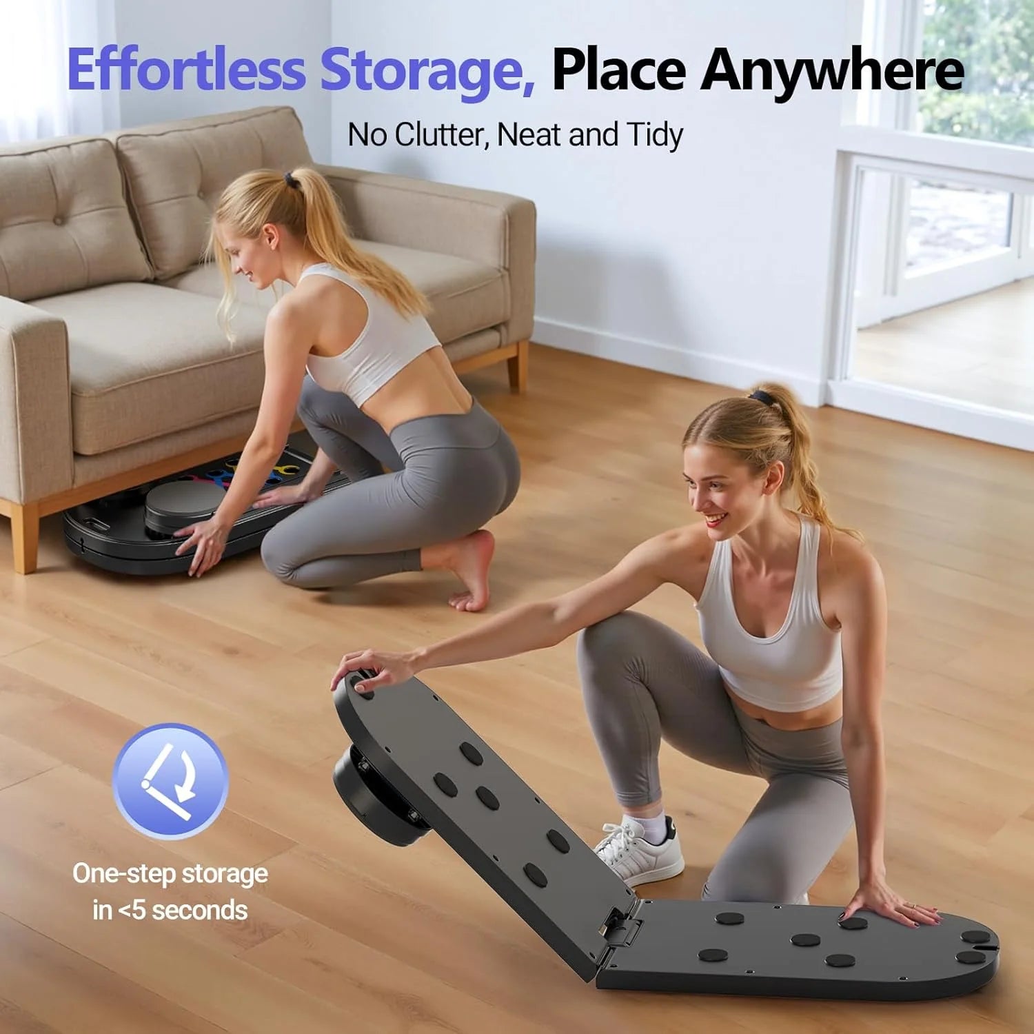 Pilates Board, Portable Pilates Reformer Machine for Home Workout, Easy-To-Use Pilates Sliding Board for Full Body Toning, Lightweight Fitness Gear for Beginners & Busy Moms