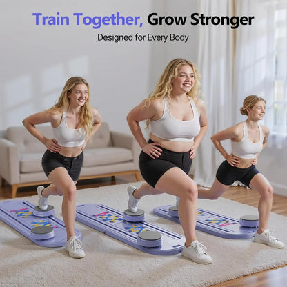 Pilates Board, Portable Pilates Reformer Machine for Home Workout, Easy-To-Use Pilates Sliding Board for Full Body Toning, Lightweight Fitness Gear for Beginners & Busy Moms