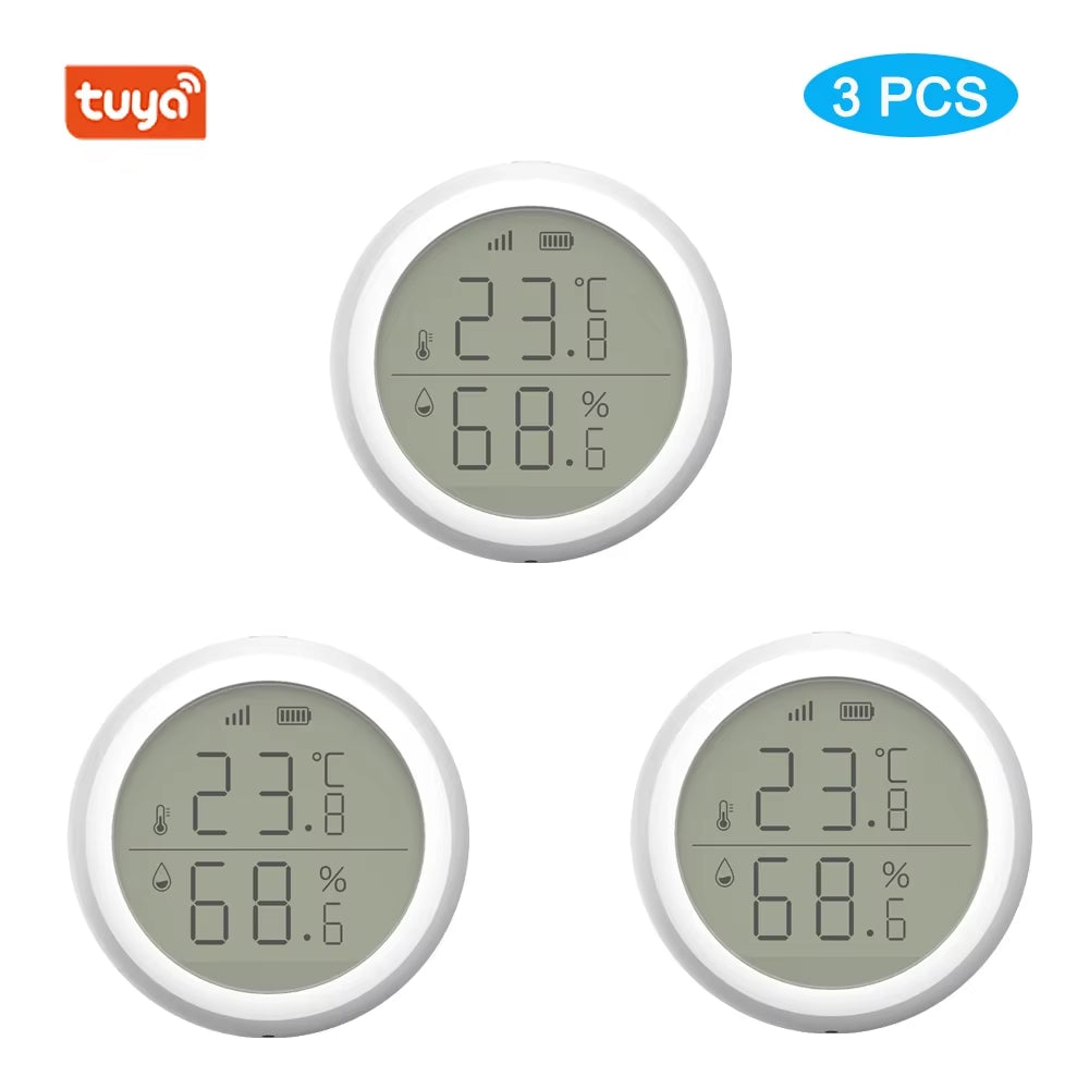 Tuya Smart Zigbee Temperature and Humidity Sensor Wireless LED Screen Display Working with Google Assistant Tuya Zigbee Hub