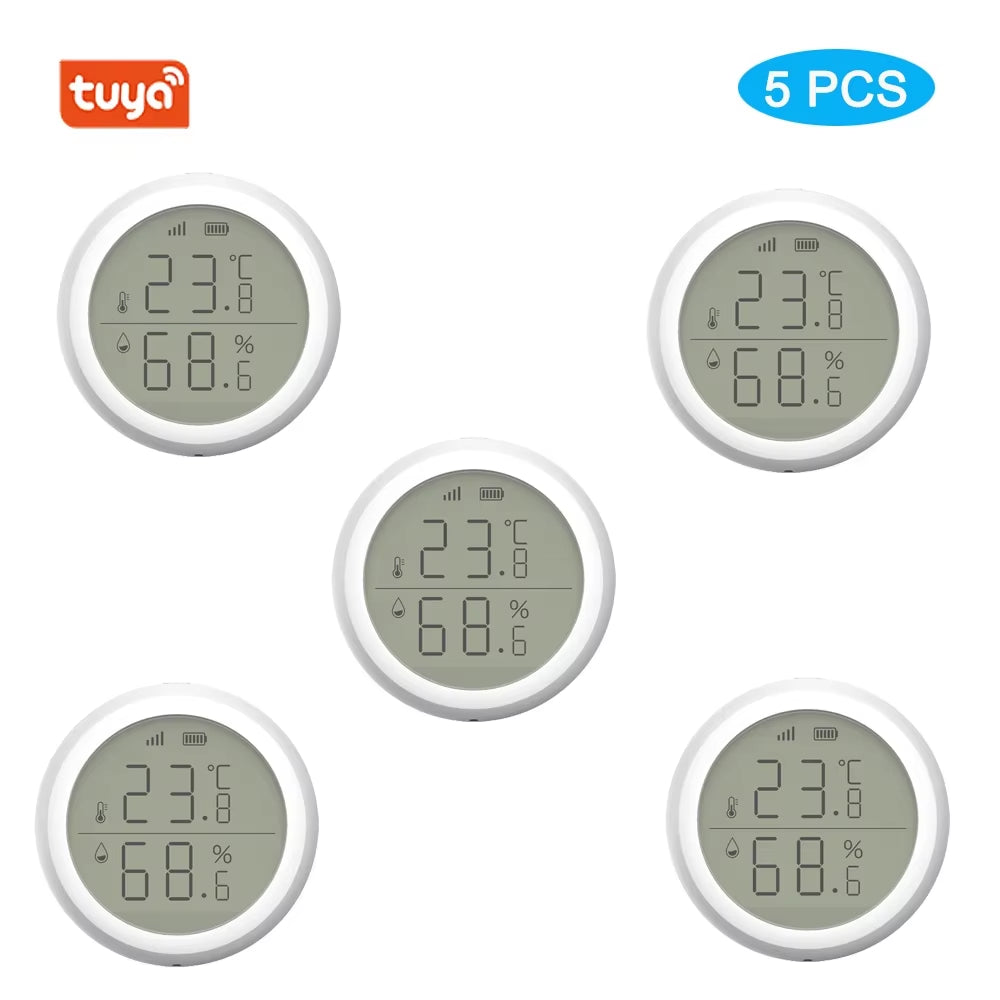Tuya Smart Zigbee Temperature and Humidity Sensor Wireless LED Screen Display Working with Google Assistant Tuya Zigbee Hub