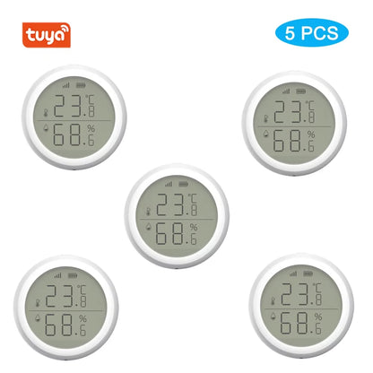 Tuya Smart Zigbee Temperature and Humidity Sensor Wireless LED Screen Display Working with Google Assistant Tuya Zigbee Hub