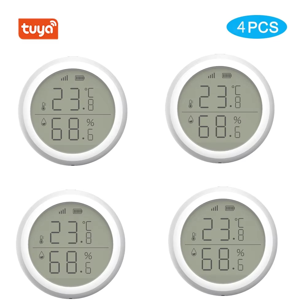 Tuya Smart Zigbee Temperature and Humidity Sensor Wireless LED Screen Display Working with Google Assistant Tuya Zigbee Hub