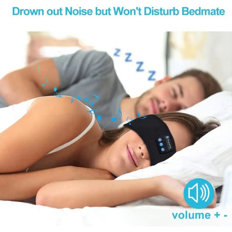 Sleep Mask Bluetooth Sleeping Headphones Headband Thin Soft Elastic Comfortable Wireless Music Headset Eye Mask for Side Sleeper